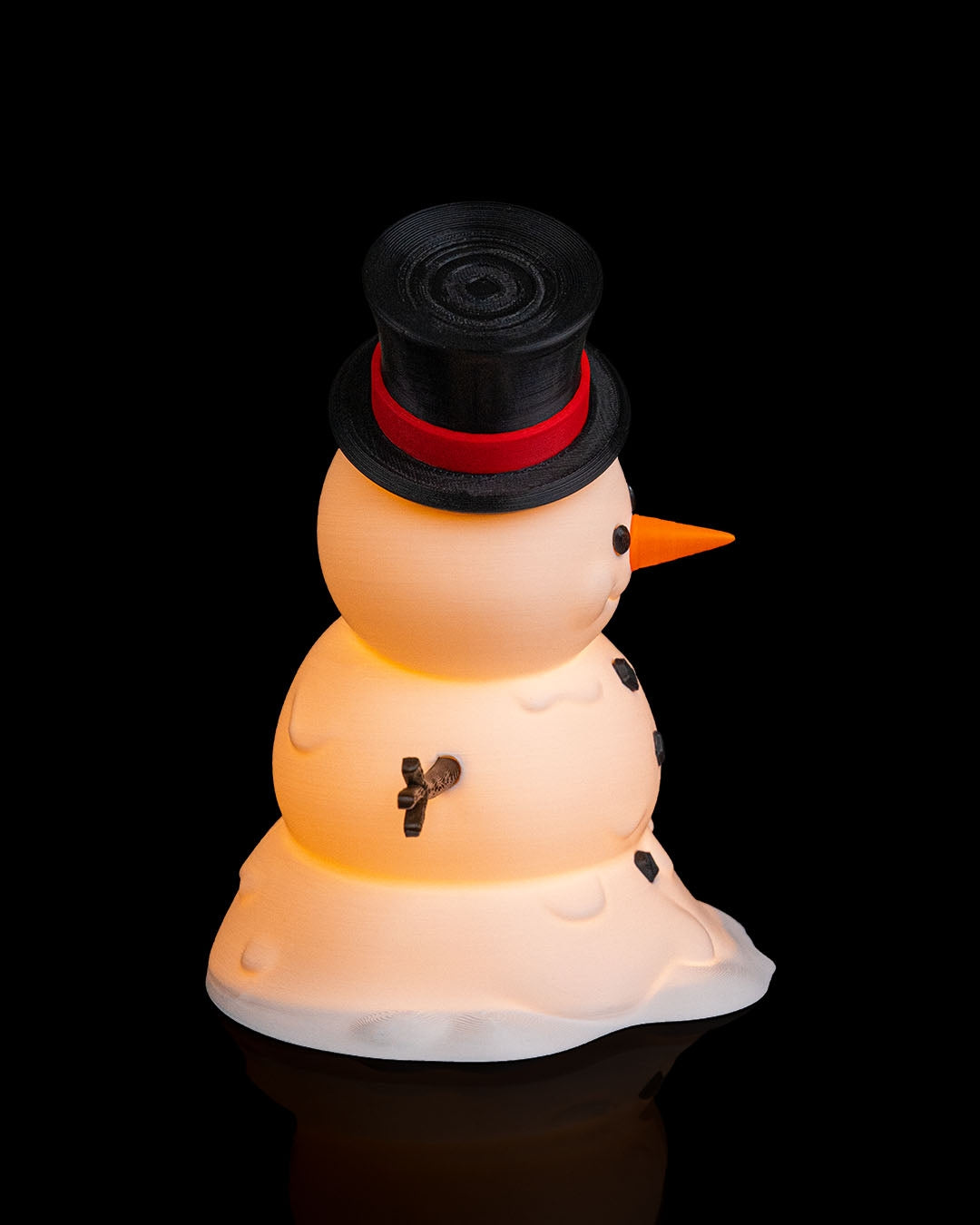 3D Printed Christmas Happy Snowman - Table Lamp image 1