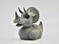 3D Printed Toy Duck Figure Model - Triceratops Duck image 0