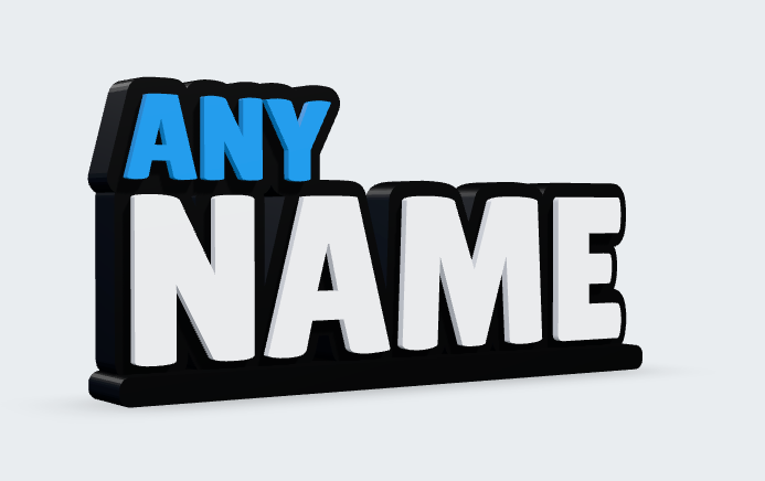 Custom LARGE 3D Printed Desktop Name Sign - 2 Lines image 0
