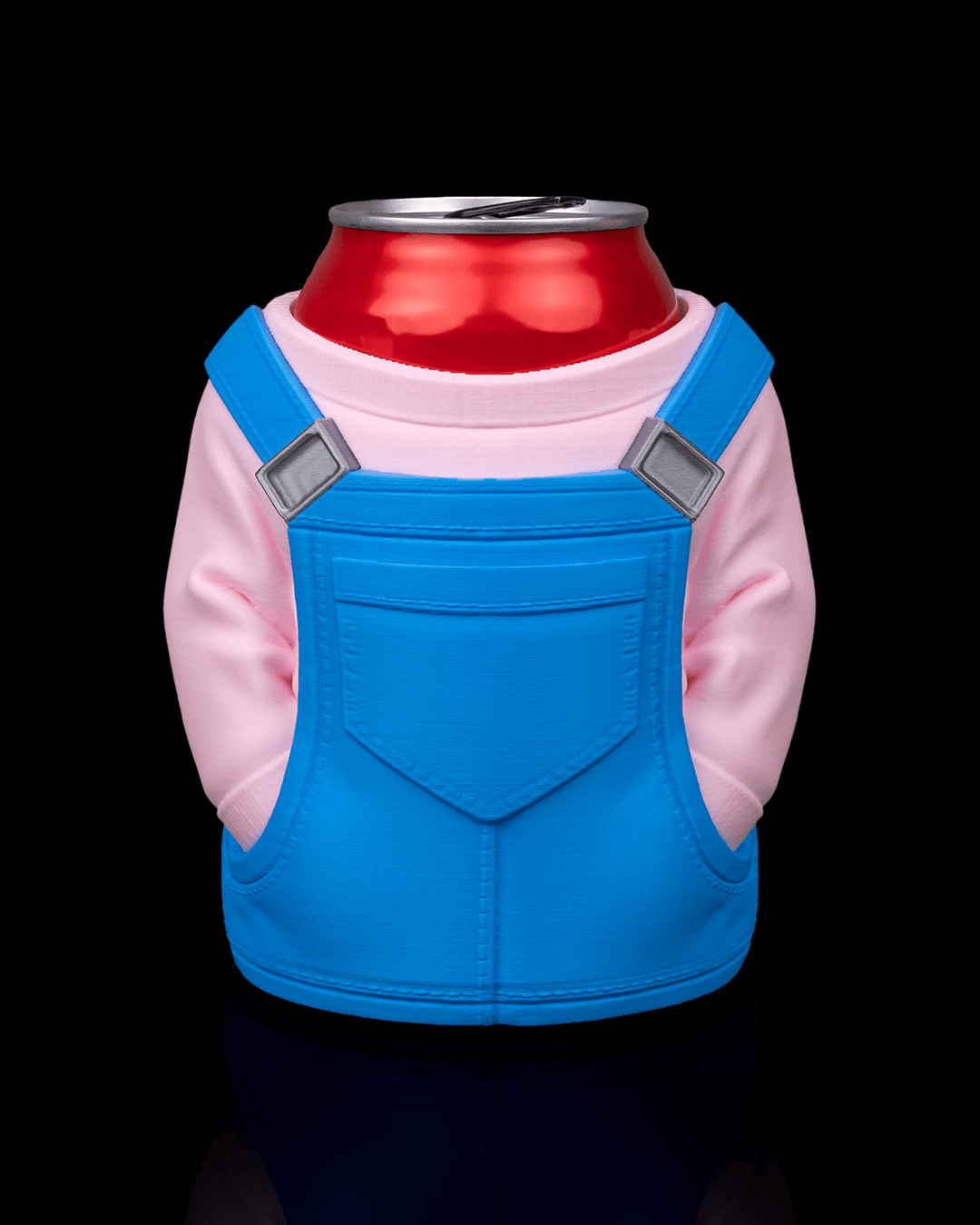 3D Printed Work Overalls Beer, Pen Can Holder image 0