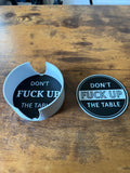 3D Printed Mug Coaster Holder With Coasters x 4  - Don't F*ck Up The Table Up image 0