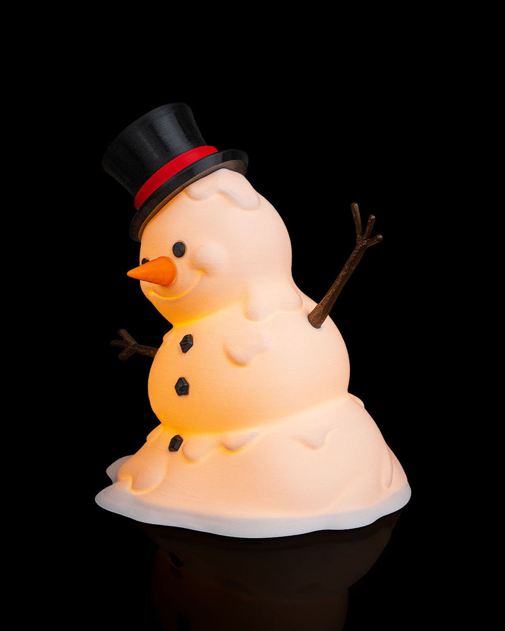 3D Printed Christmas Happy Snowman - Table Lamp image 4