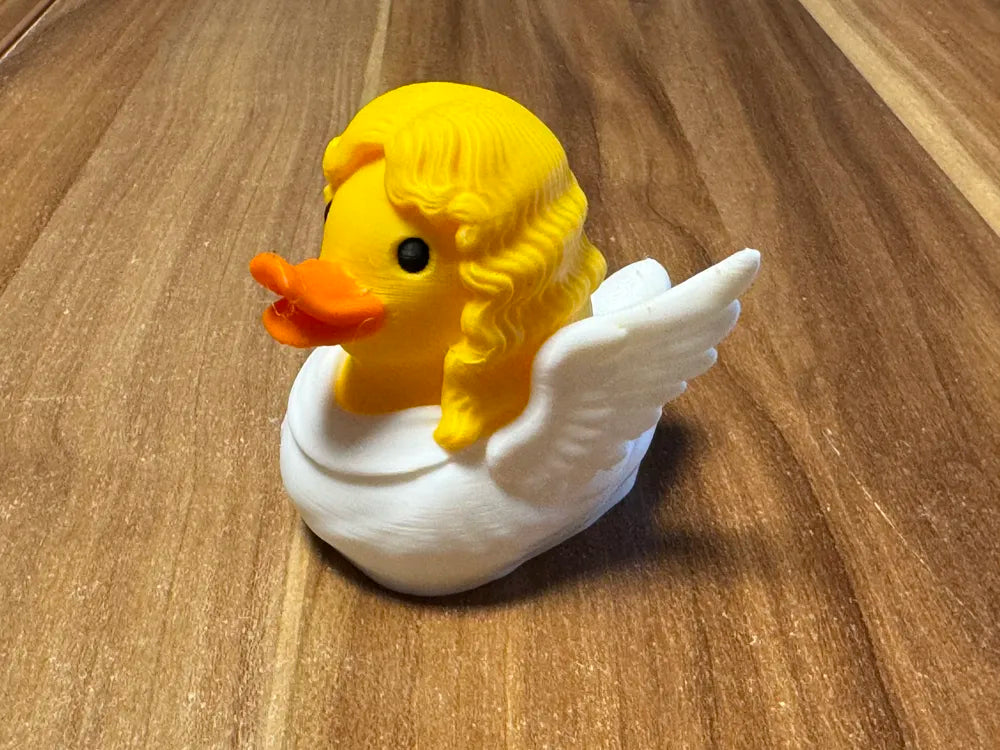 3D Printed Toy Duck Figure Model - Angel image 0