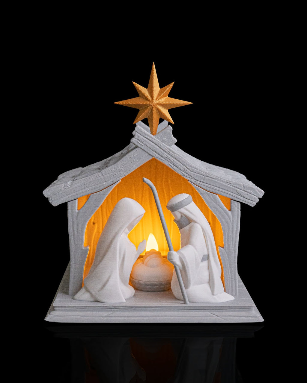 3D Printed Christmas Bright Nativity - Light Up Table Lamp image 0