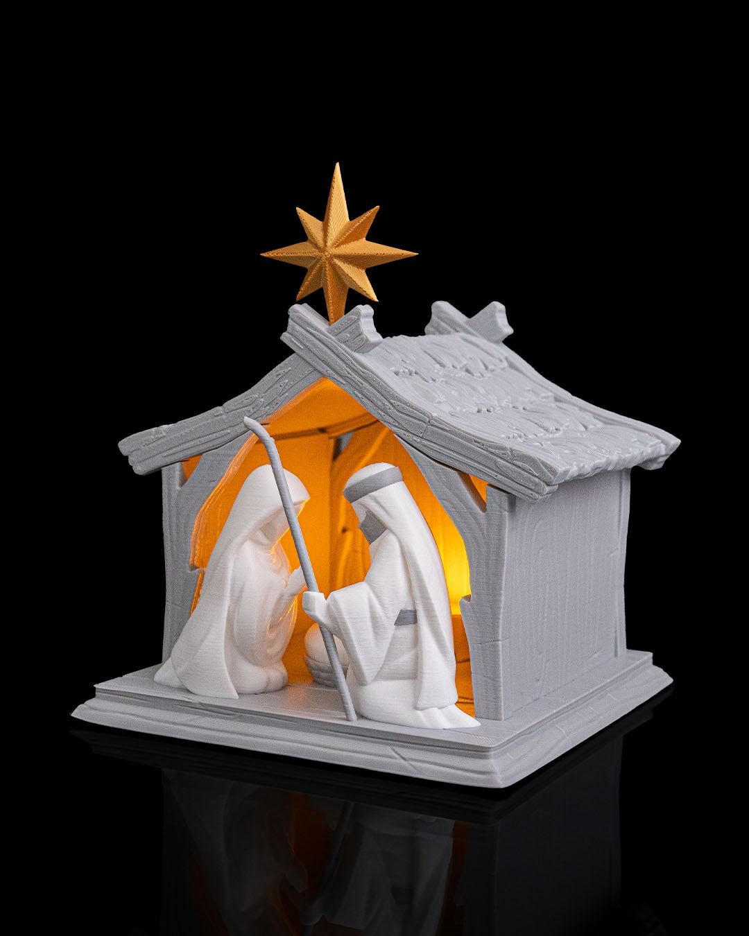 3D Printed Christmas Bright Nativity - Light Up Table Lamp image 2