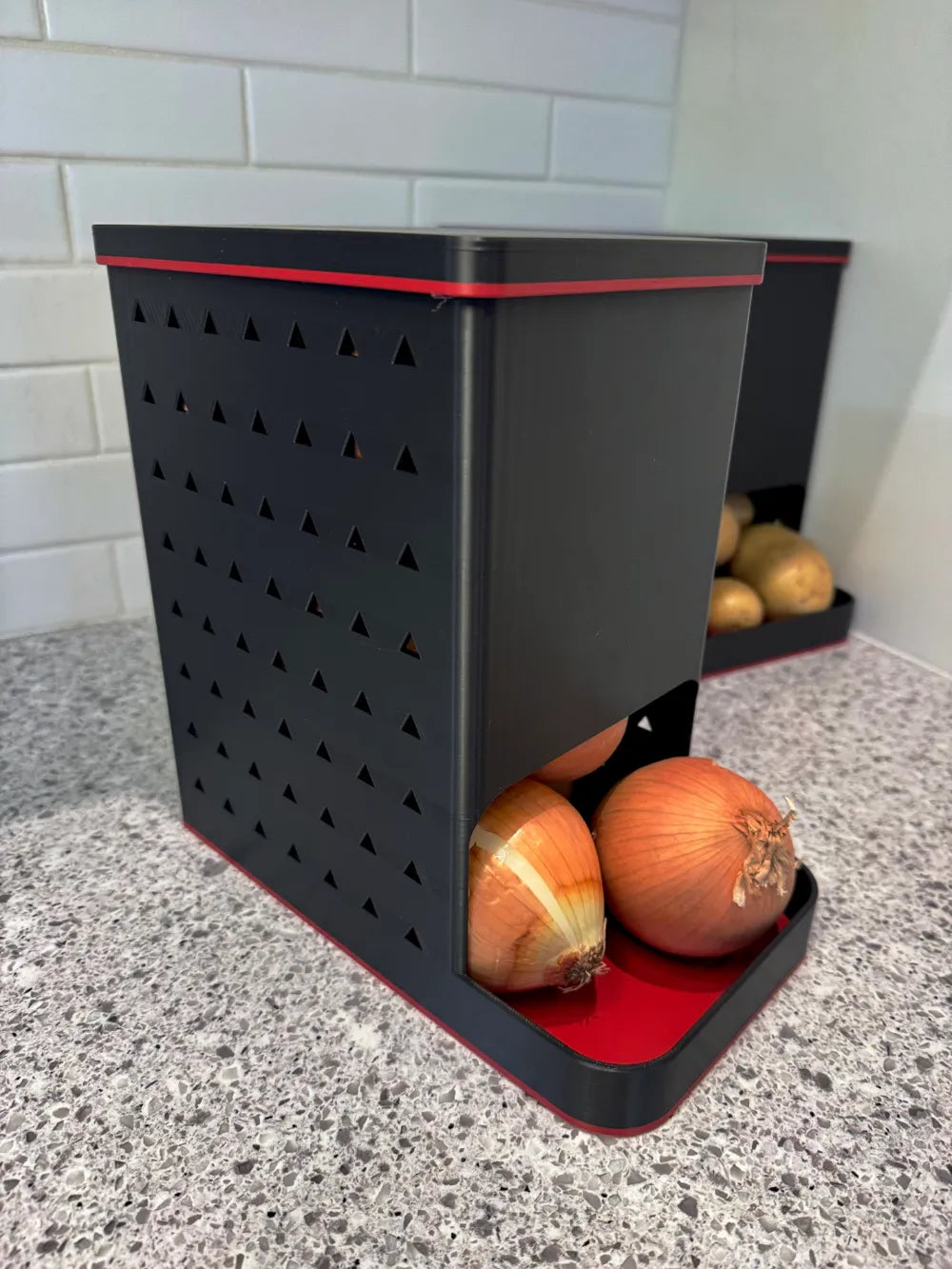 3D Printed Potato, Onion - Dispenser - Keeper- Any Colour image 0