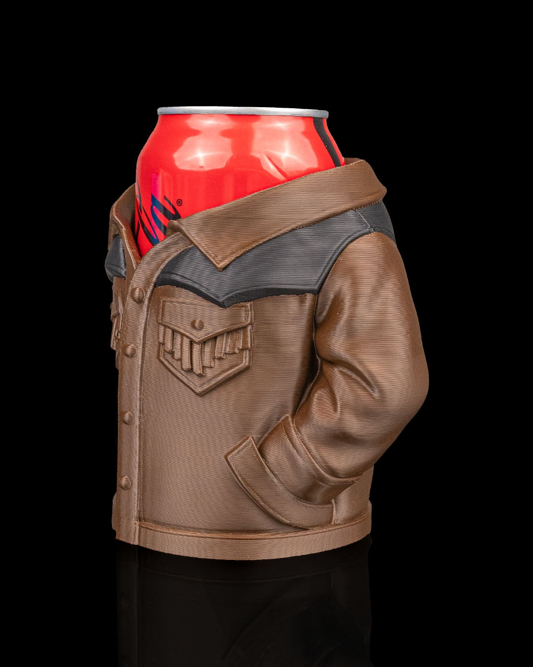 3D Printed Suede Jacket Beer, Pen Can Holder image 0