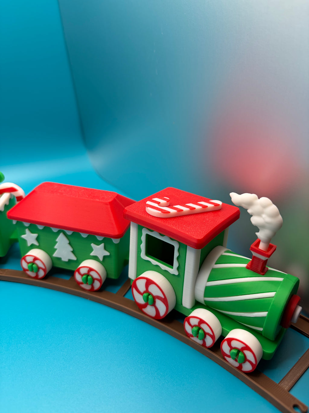 3D Printed Christmas Train & Carriages With Tracks image 2
