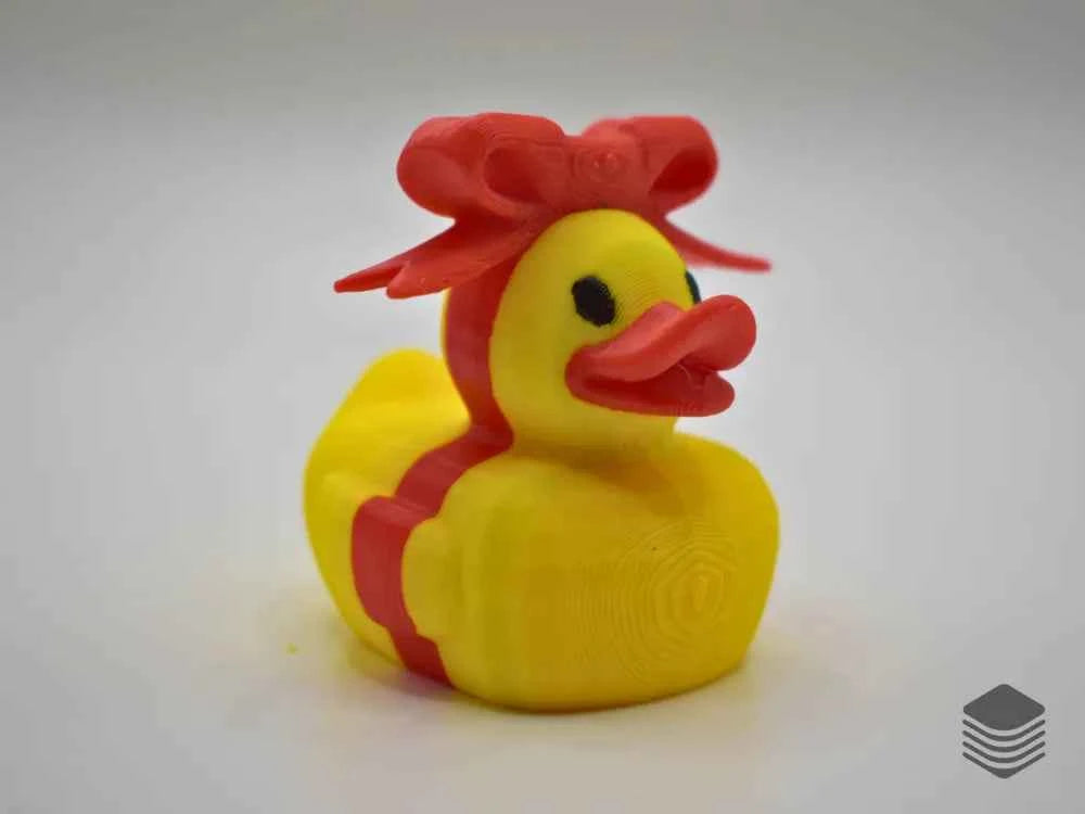 3D Printed Toy Duck Figure Model - Christmas Present Duck