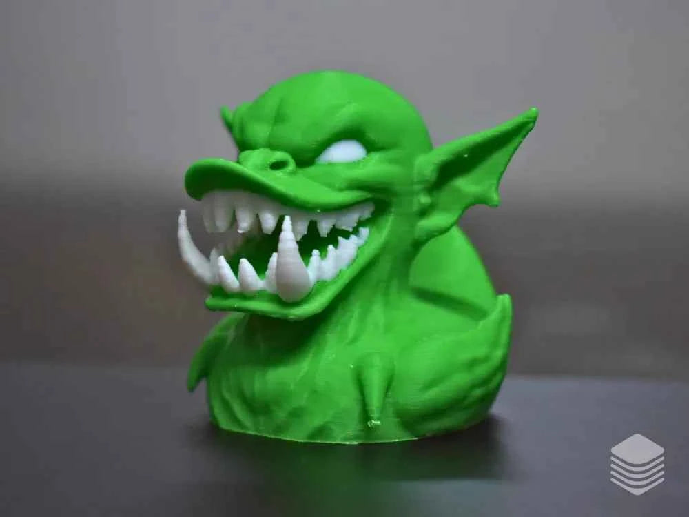3D Printed Toy Duck Figure Model - Goblin Duck