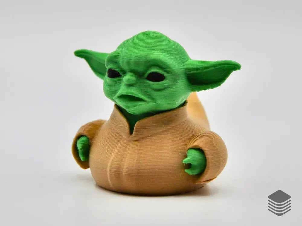 3D Printed Toy Duck Figure Model -Yoda Duck