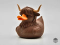 3D Printed Toy Duck Figure Model -Highland Cow Duck