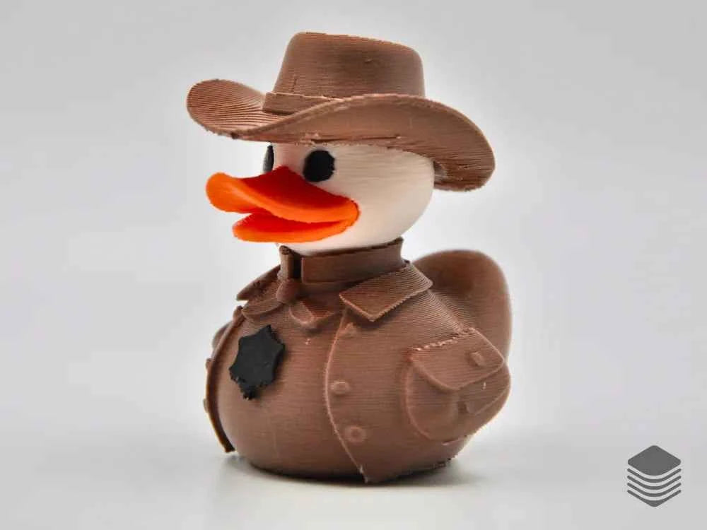 3D Printed Toy Duck Figure Model - Western Sheriff Duck