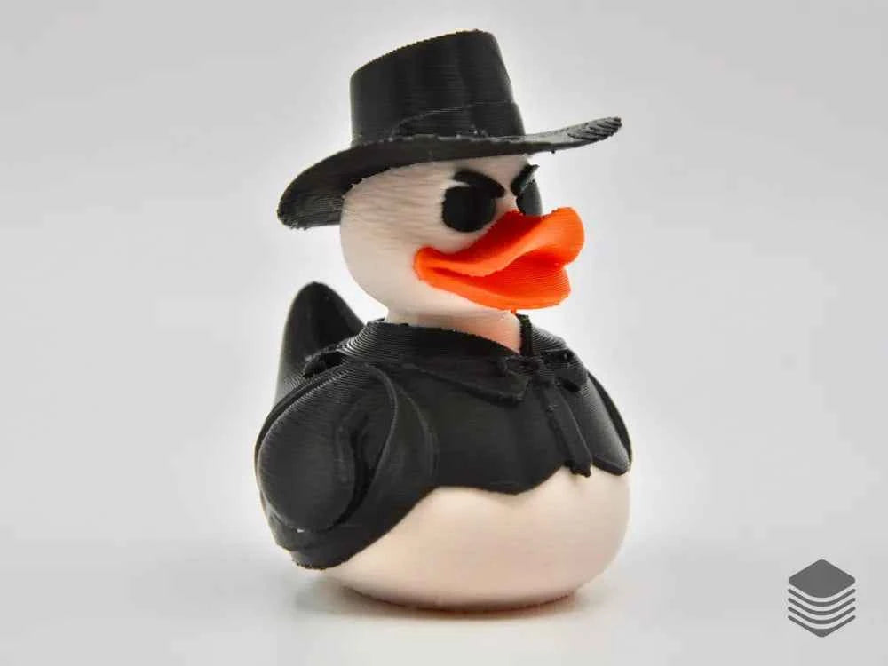 3D Printed Toy Duck Figure Model - Angel Eyes (The Bad) Duck