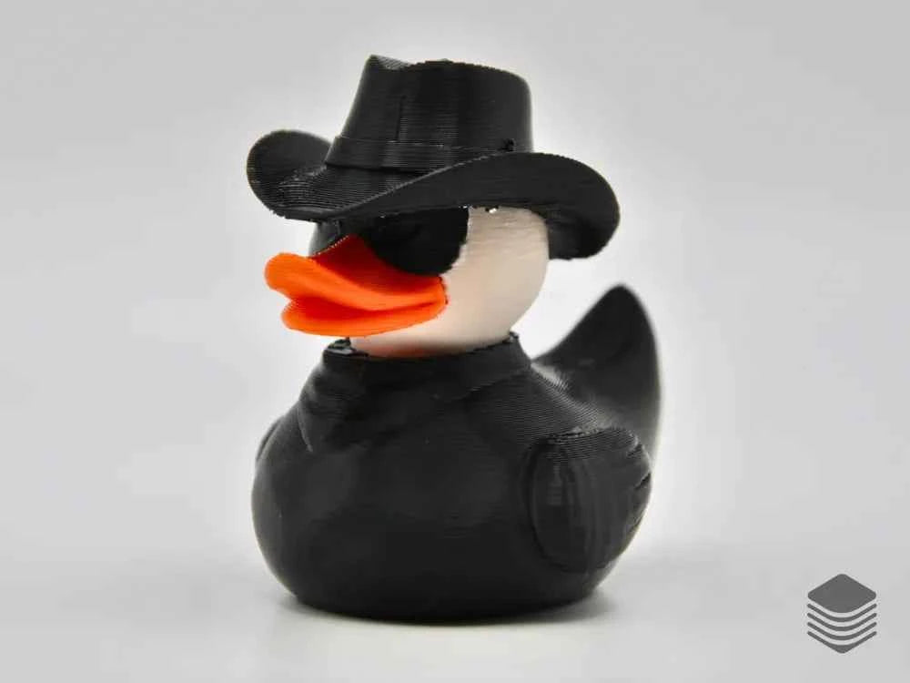 3D Printed Toy Duck Figure Model - Western Outlaw Duck