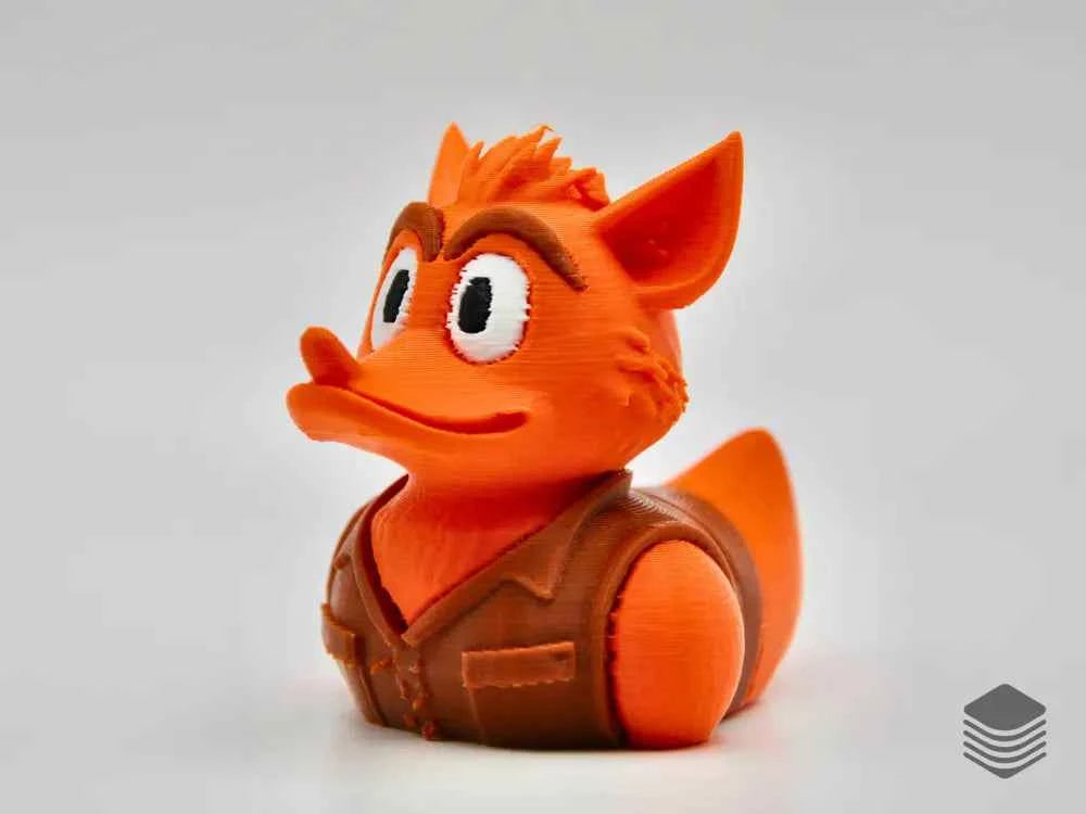 3D Printed Toy Duck Figure Model - Crash Bandicoot Duck