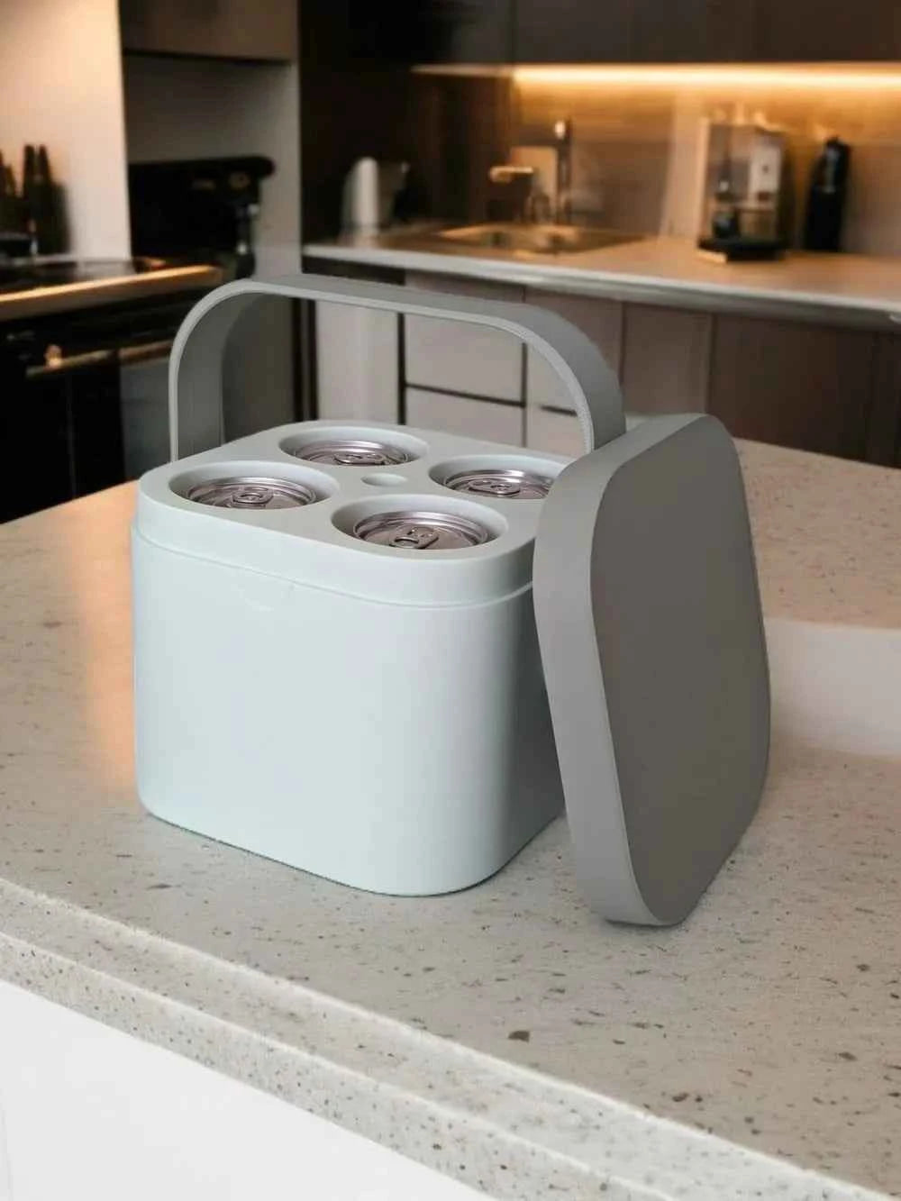 3D Printed - Freezable Can Cooler Cube - 4 Cans 330ml