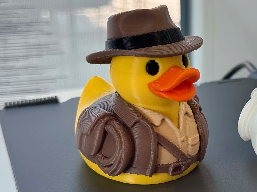 3D Printed Toy Duck Figure Model - Duck Indiana Jones image 0
