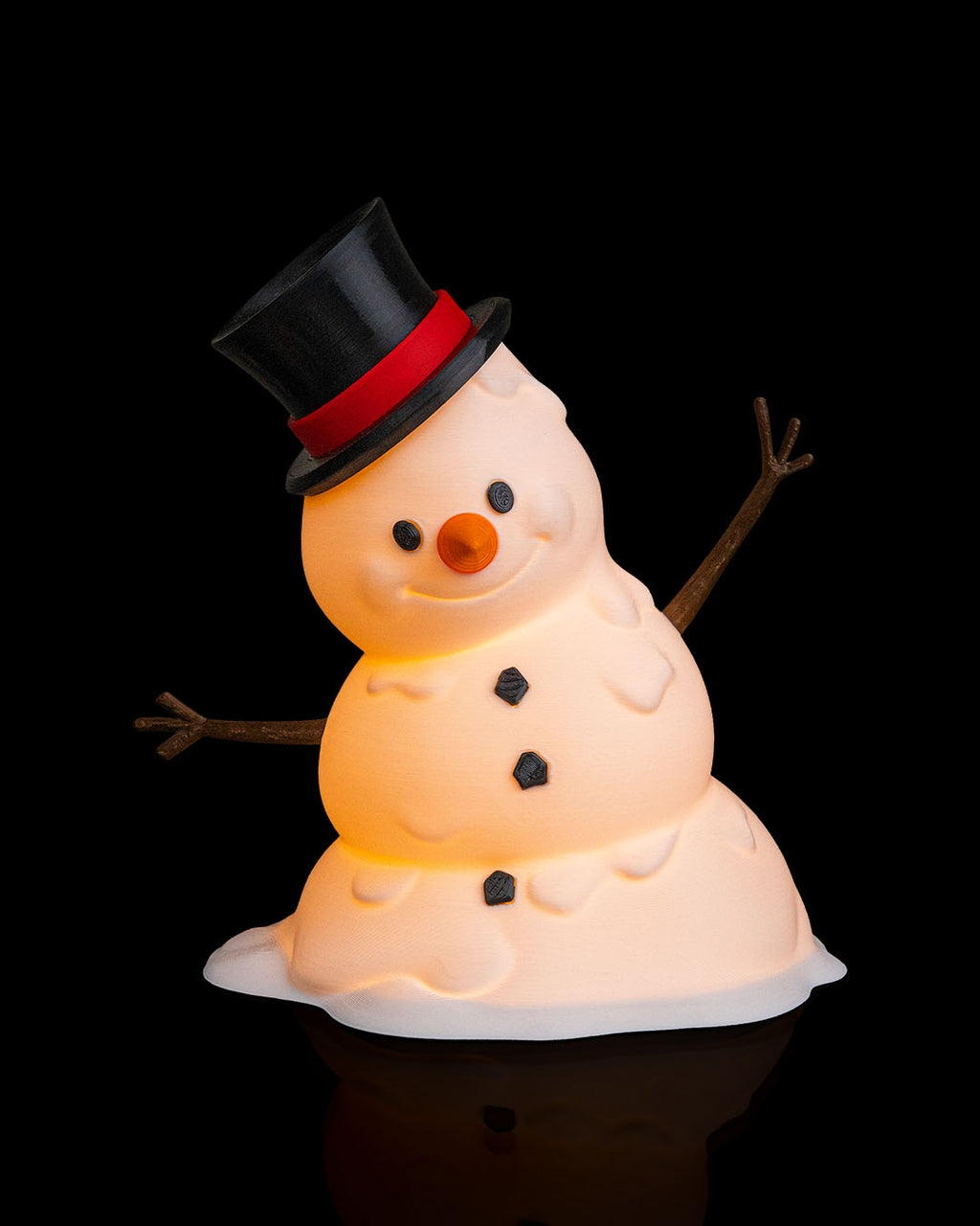 3D Printed Christmas Happy Snowman - Table Lamp image 5