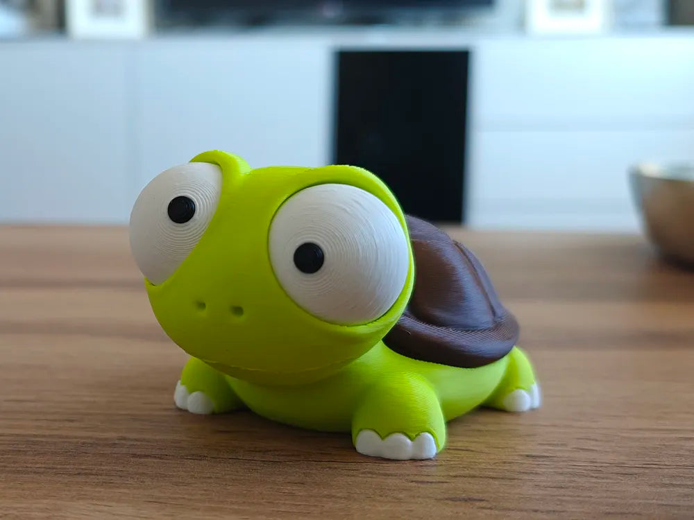 3D Printed Toy Model - Turtle Animal With Movable Eyes image 0
