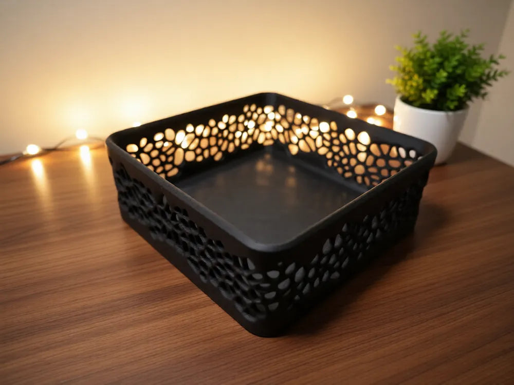 3D Printed Square Decorative Bowl- Any Colour image 0
