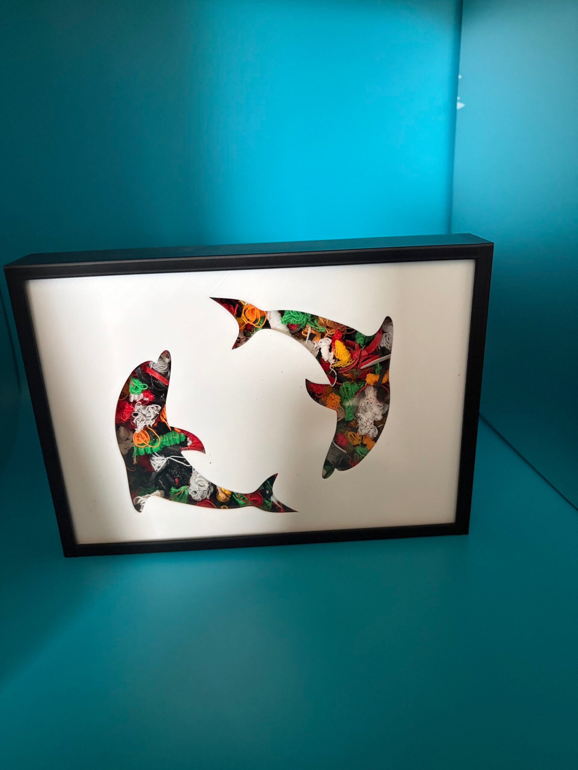 3D Printed Home Decor Picture Sign - Dolpins image 0
