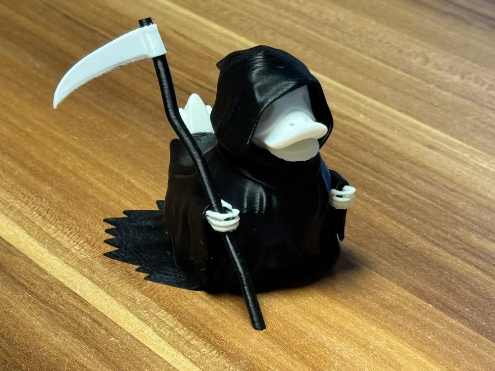 3D Printed Toy Duck Figure Model - Duck Grim Reaper image 0