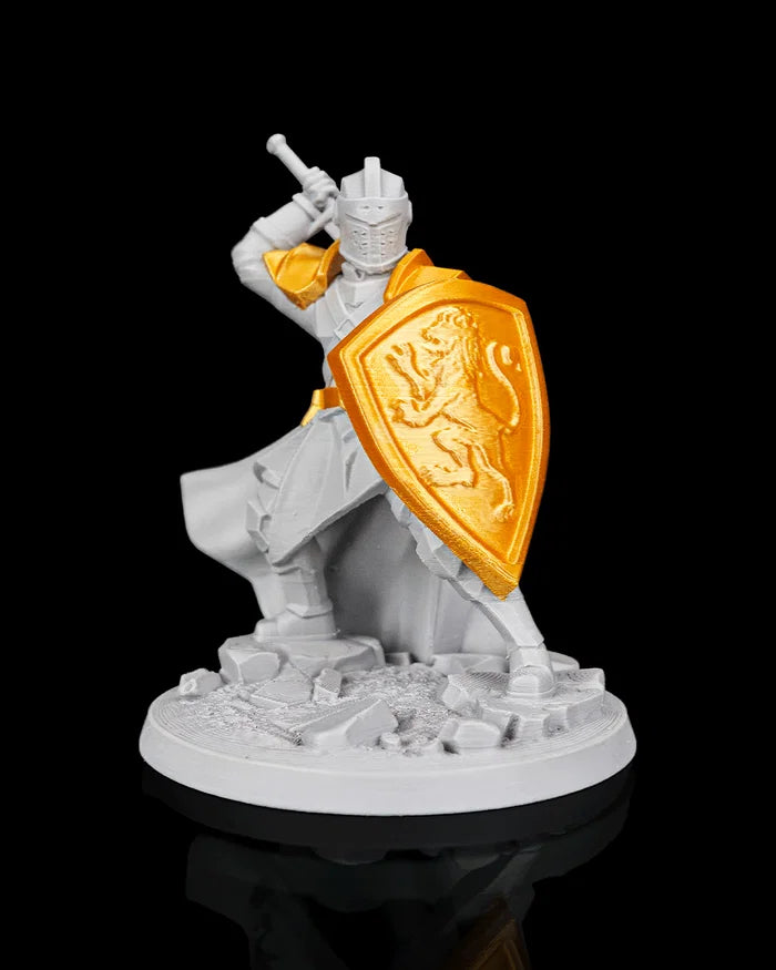 3D Printed Miniature War Warrior Model - Lionshield Knight image 0