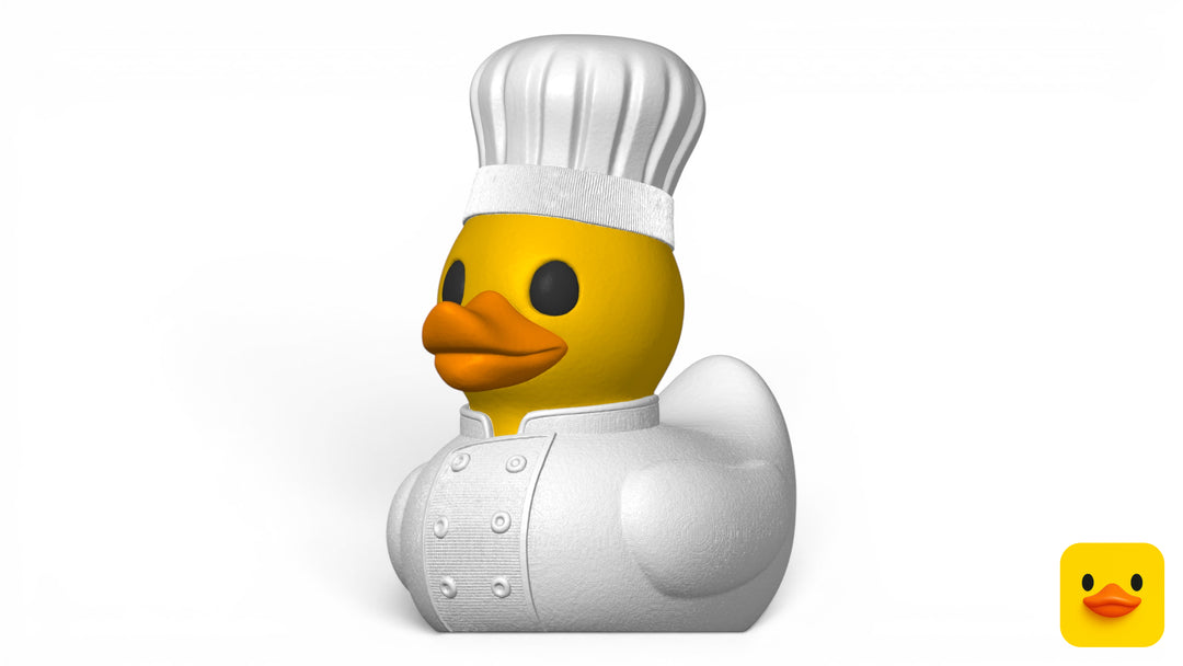 3D Printed Toy Duck Figure Model - Chef Duck image 0