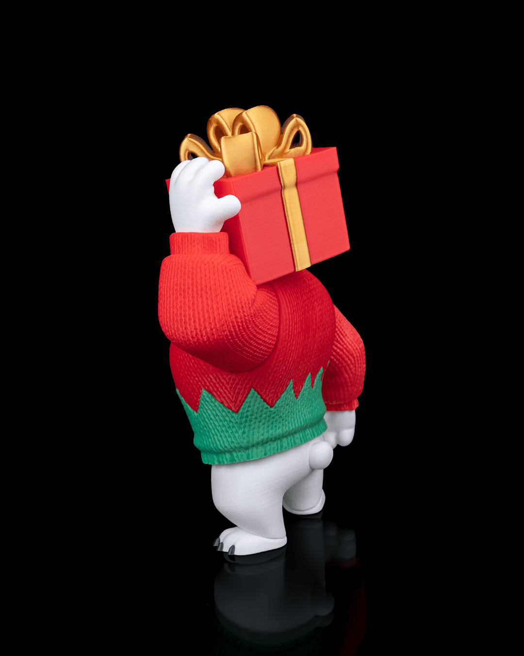 3D Printed Christmas Polar Bearer image 3
