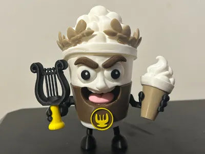 3D Printed Italian Brainrot Action Figure Model - Apollino cappuccino image 0