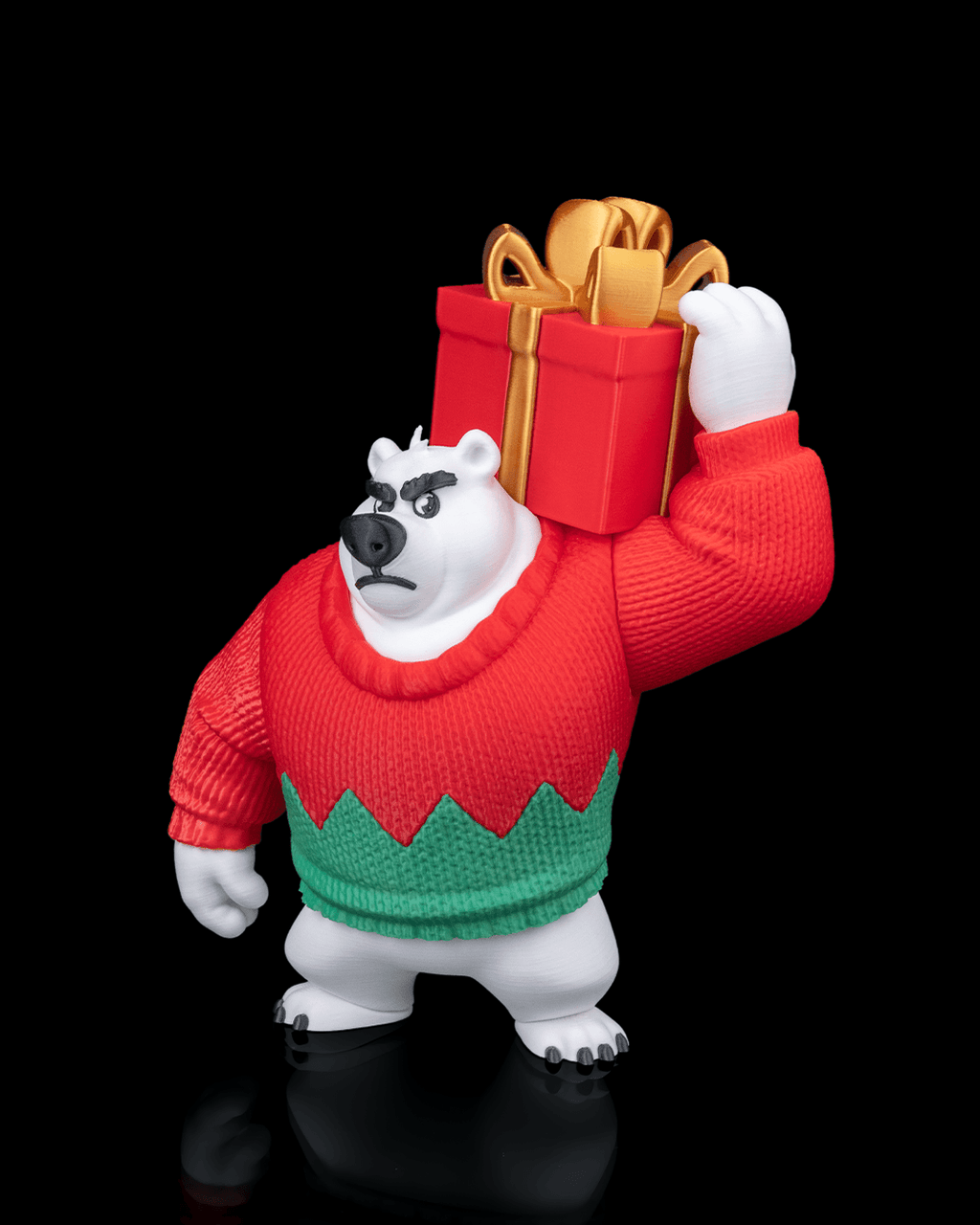 3D Printed Christmas Polar Bearer image 0