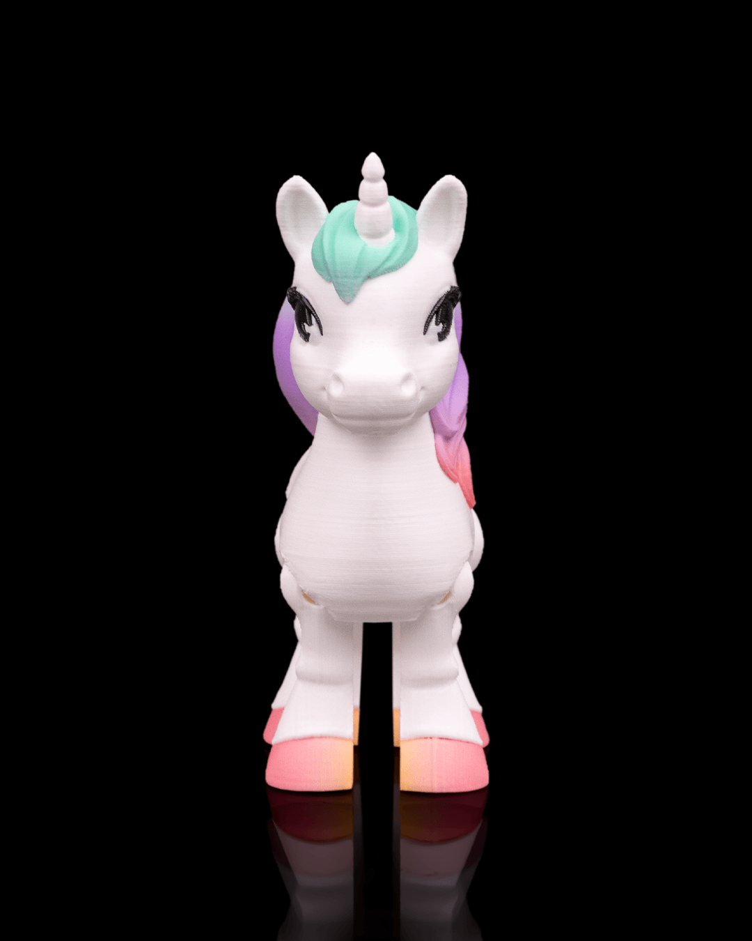 3D Printed Flexible Rainbow Glimmer Unicorn image 2