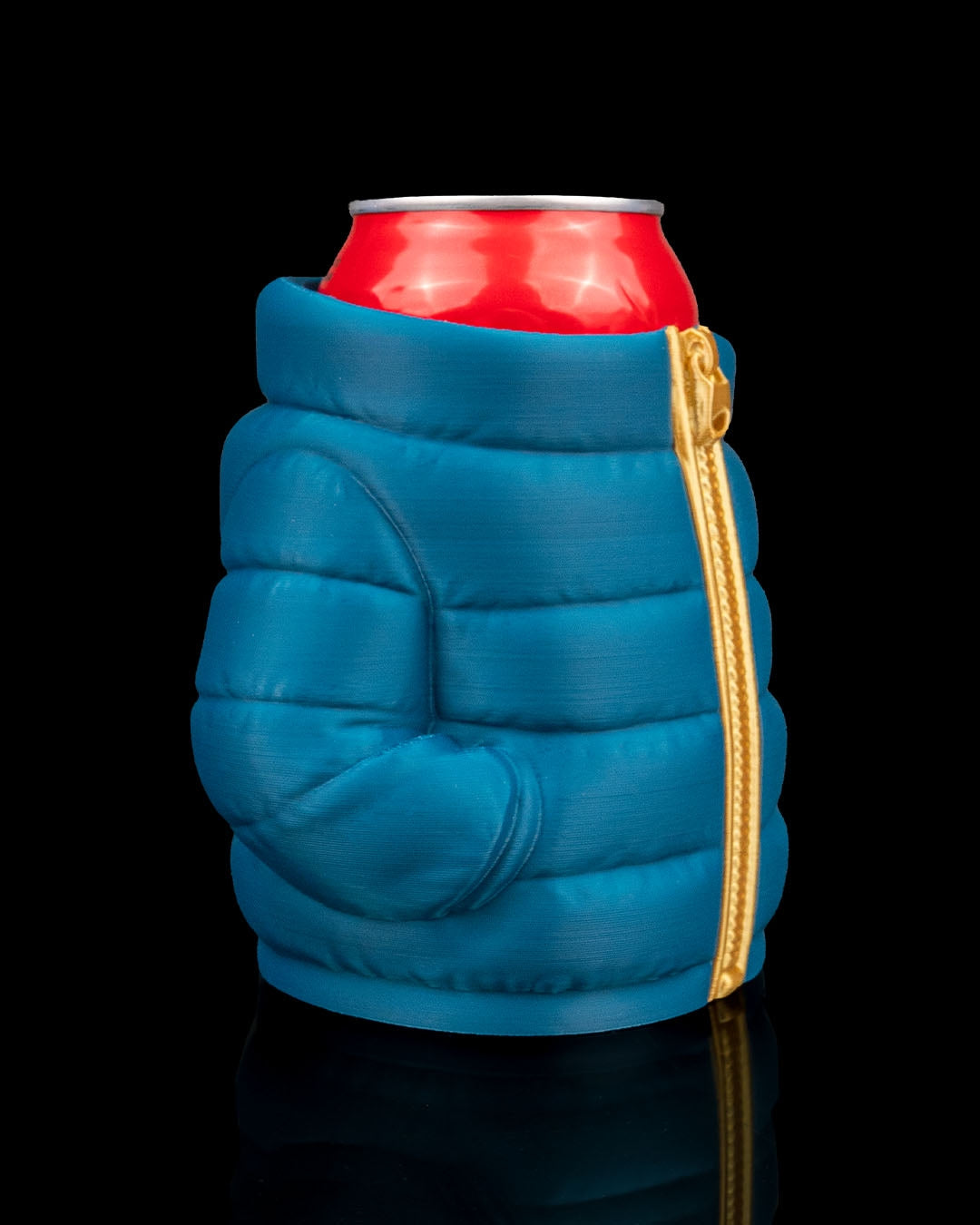 3D Printed Puffer Jacket Beer, Pen Can Holder image 1