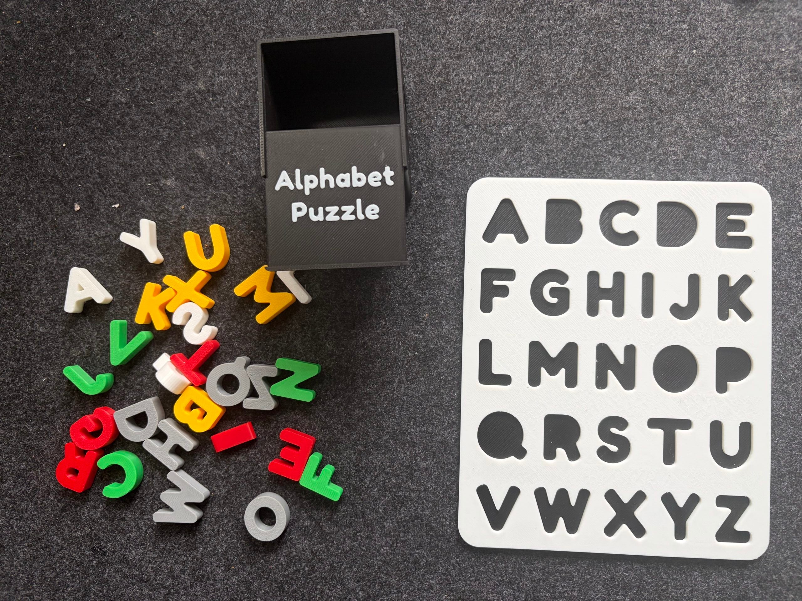 3d Printed Alphabet Number Kids 3d Learning Puzzle image 0