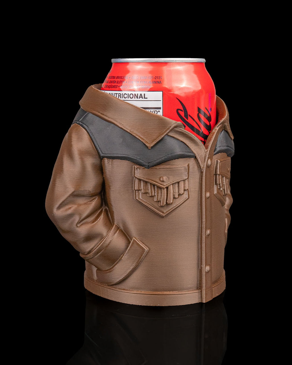 3D Printed Suede Jacket Beer, Pen Can Holder image 4