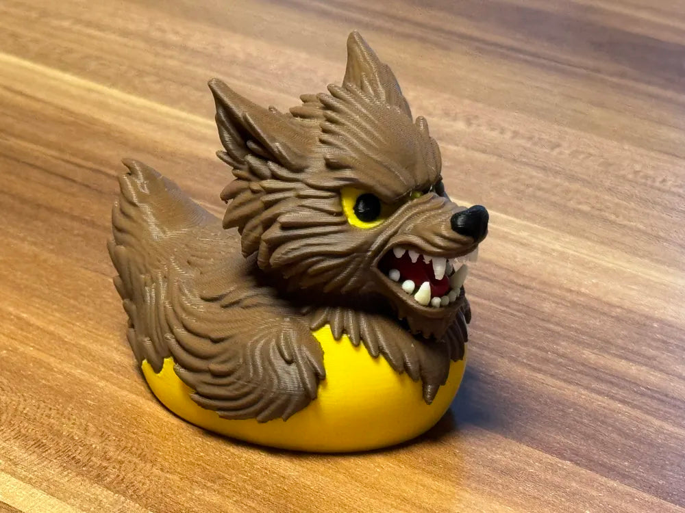 3D Printed Toy Duck Figure Model - Duck Werewolf image 0