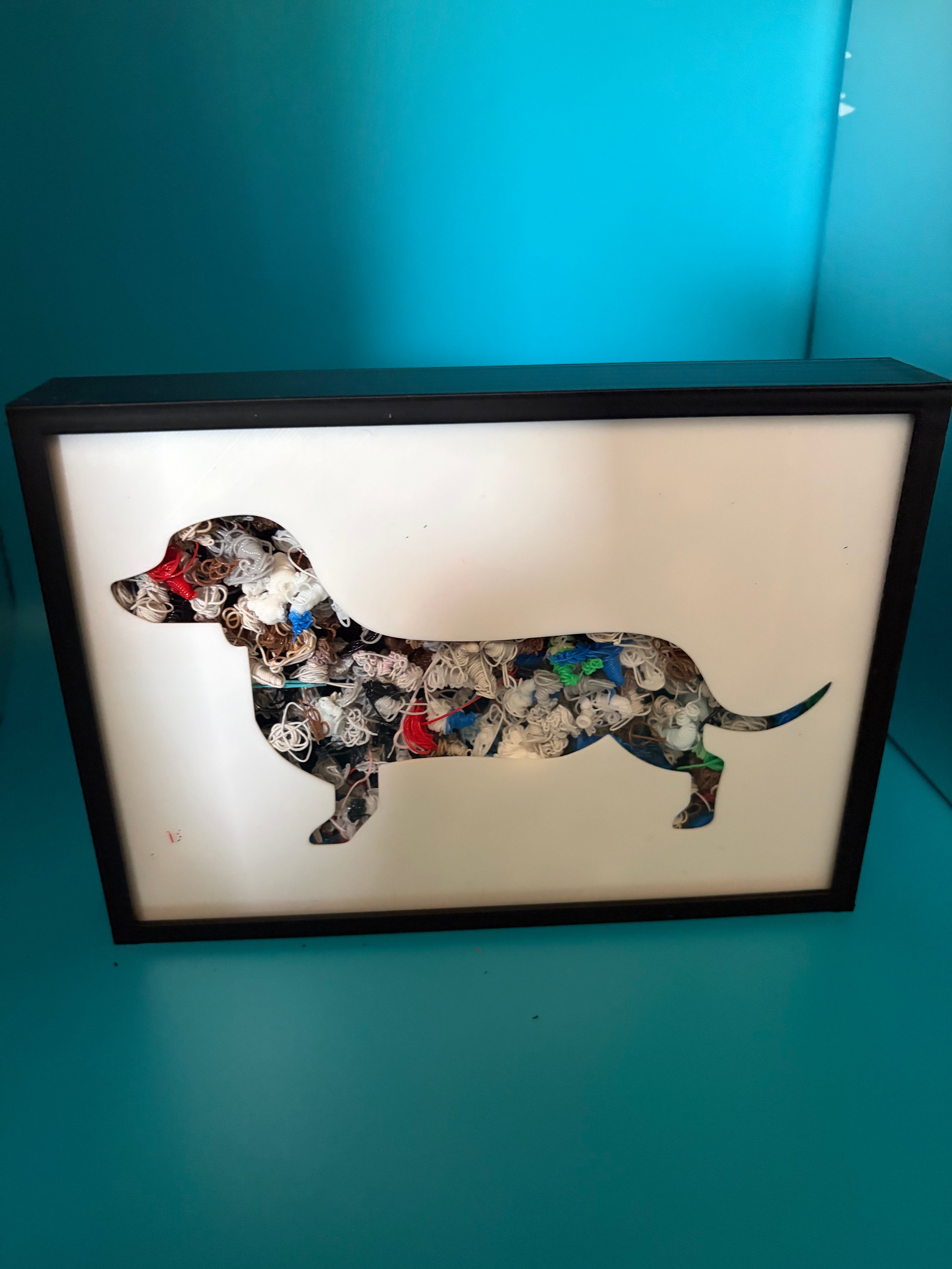 3D Printed Home Decor Picture Sign - Sausage Dog image 0