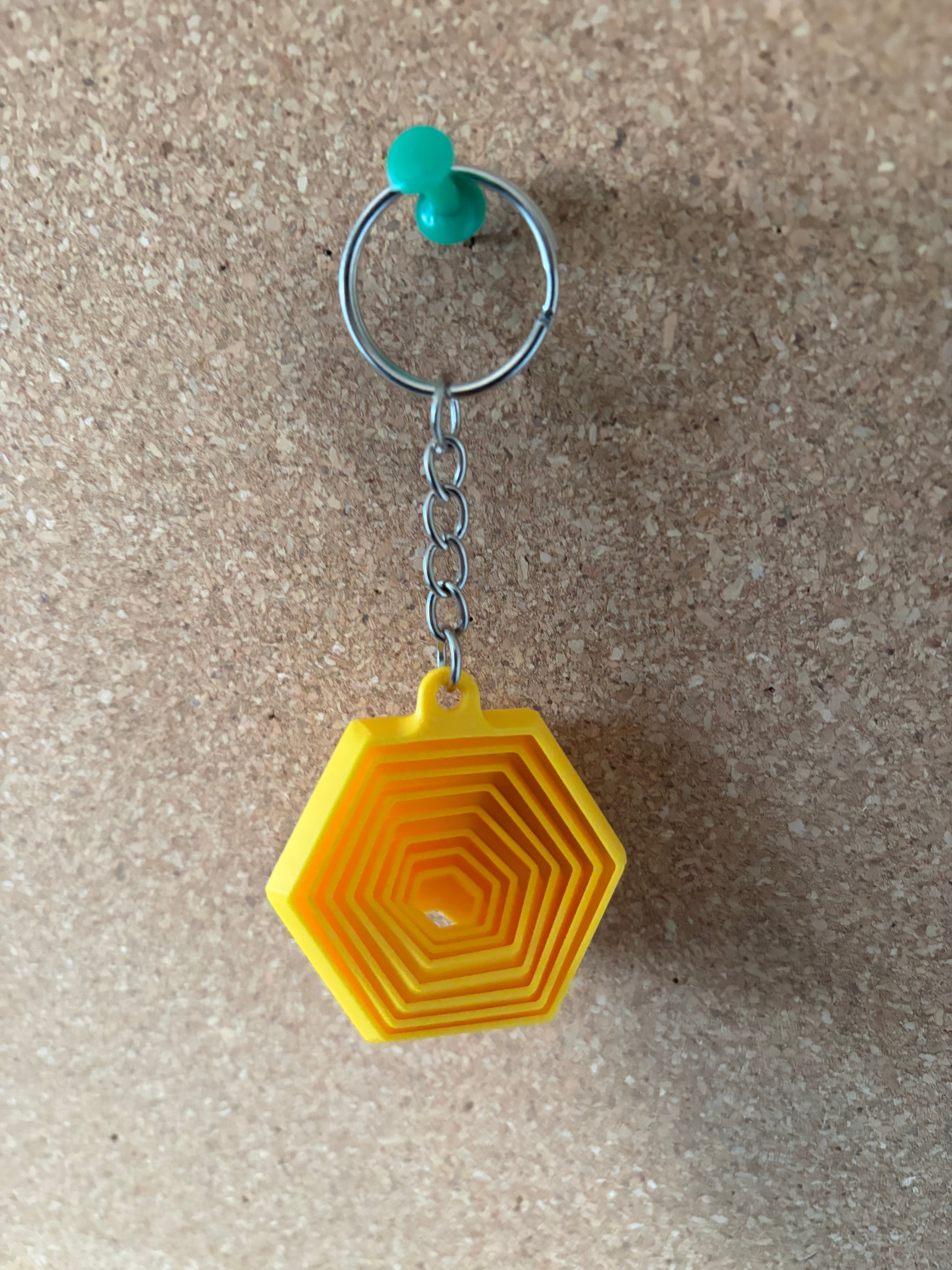 3D Printed Key Ring - Fidget Hexagon image 0