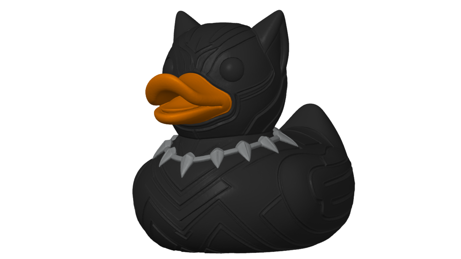 3D Printed Toy Duck Figure Model - Black Panther Duck image 0