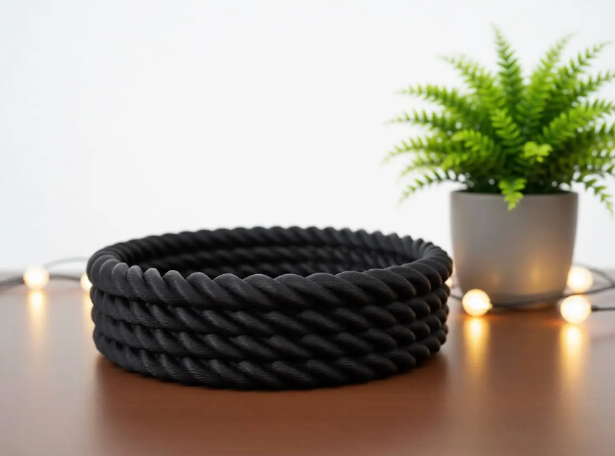 3D Printed Rope Knit Decorative Bowl- Any Colour image 0