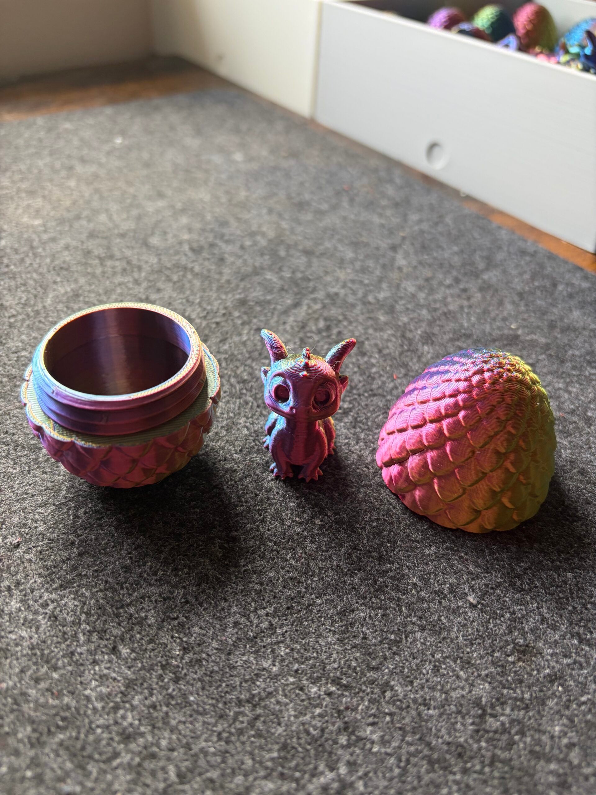 3D Printed Crystal Dragon Egg Surprise Dragons Fidget Gift image 0