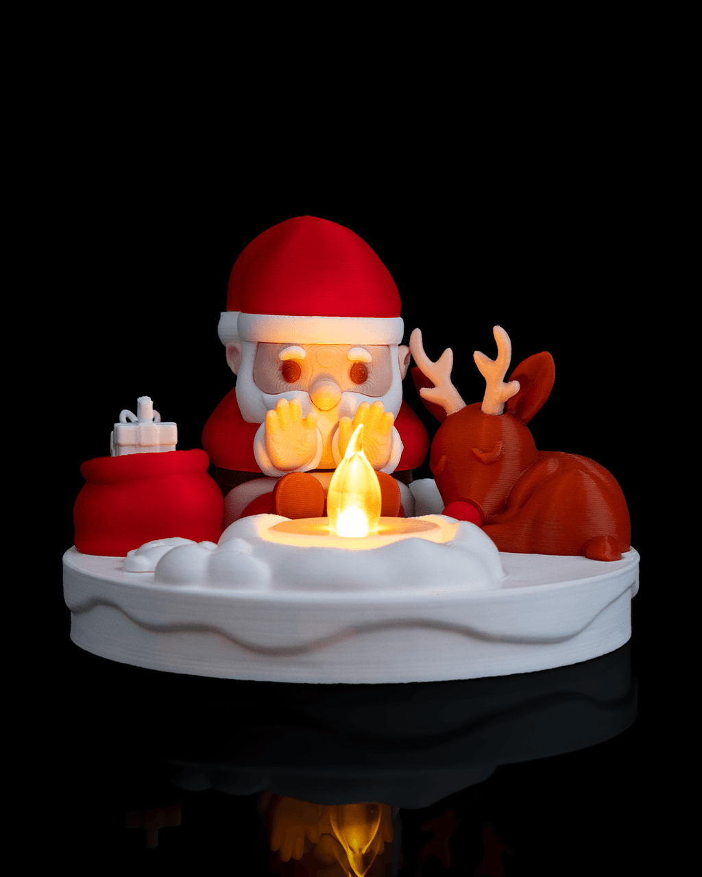 Christmas Santa’s Bonfire - Light Up Table Lamp image 1