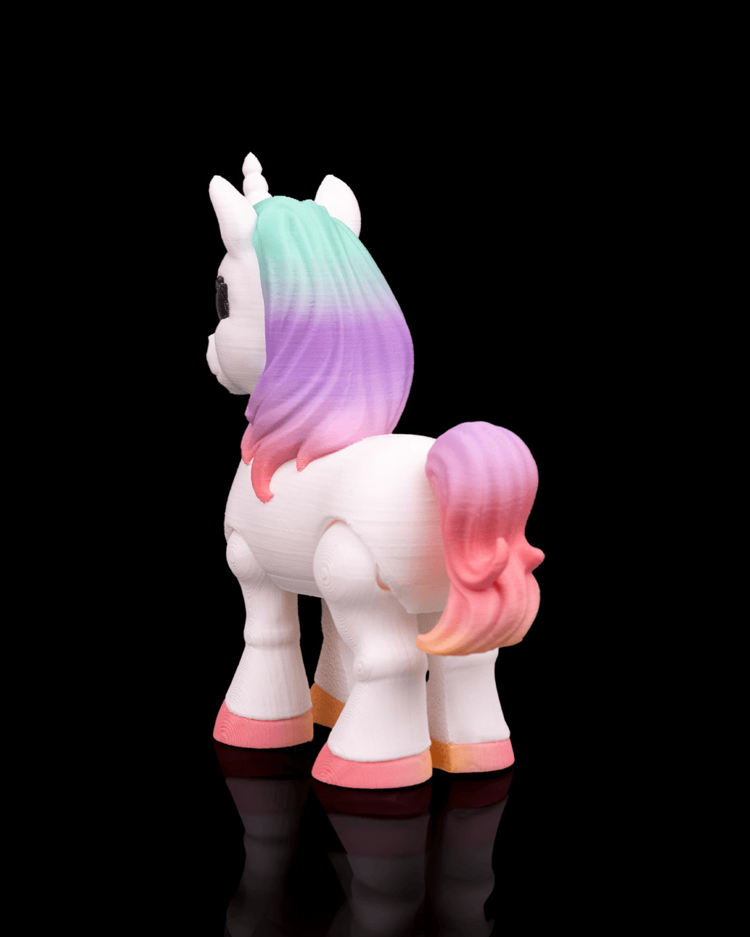 3D Printed Flexible Rainbow Glimmer Unicorn image 3