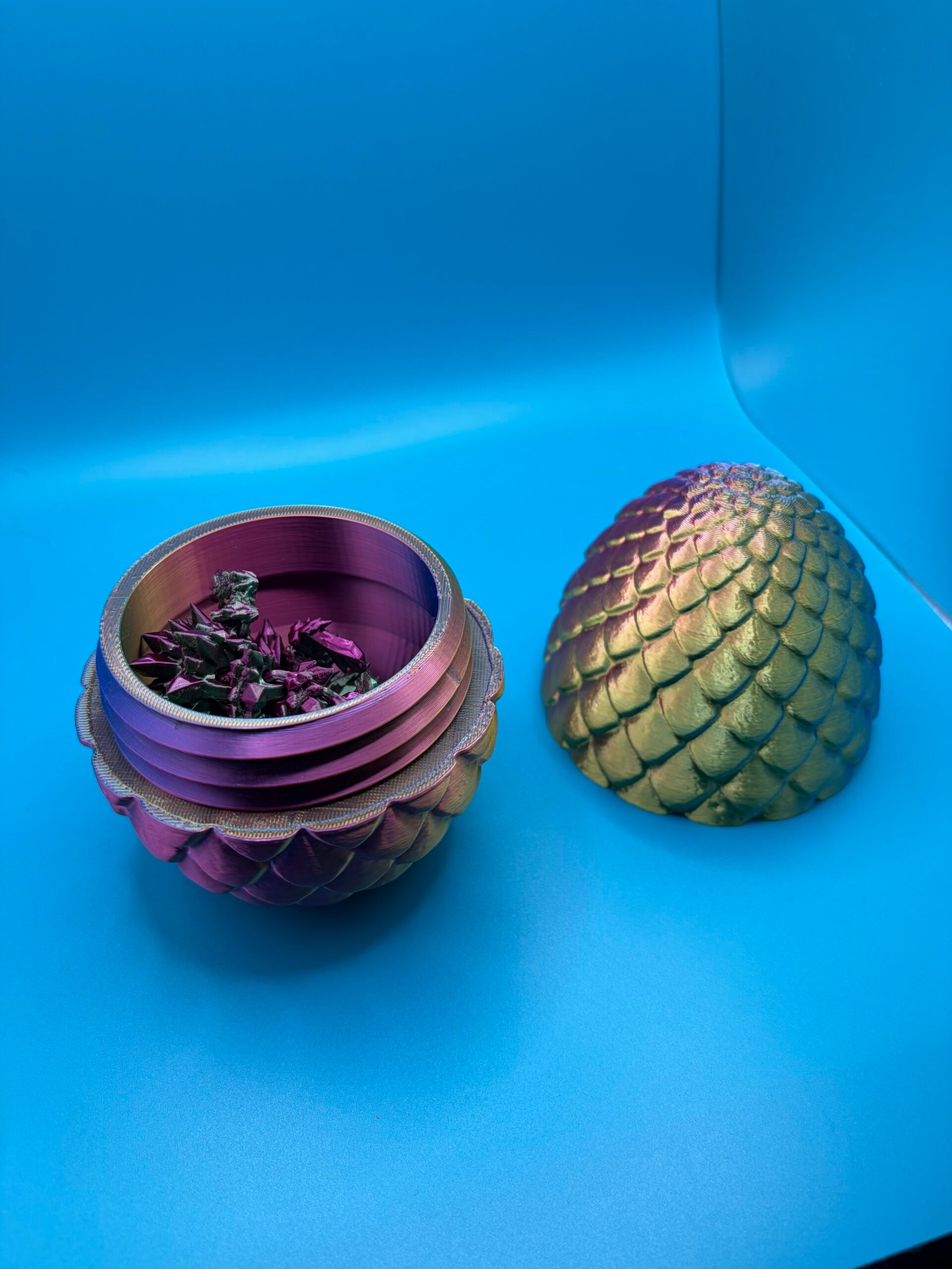 3D Printed Crystal Dragon Egg Full Articulated Surprise Dragons Fidget Gift image 1