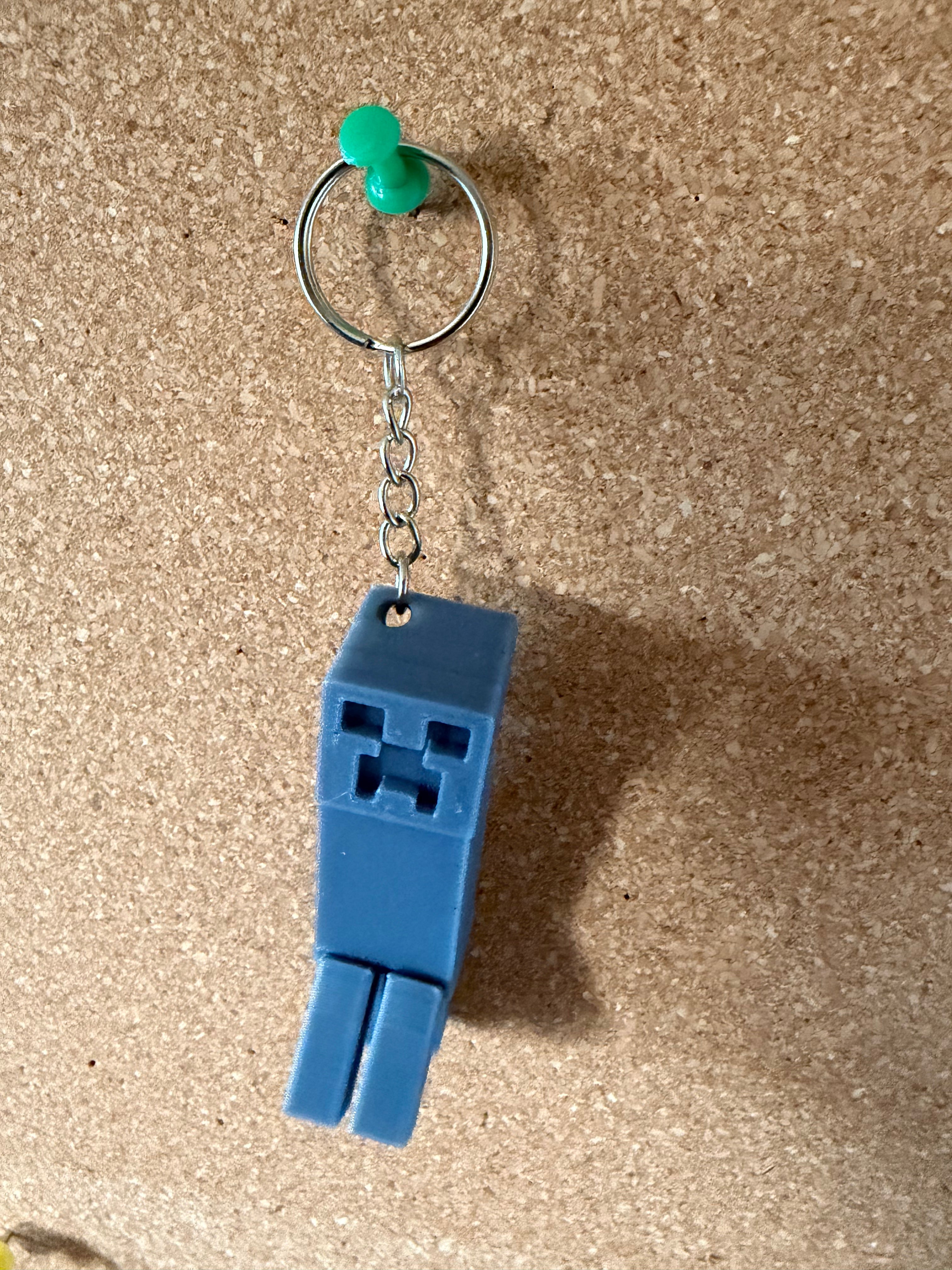 3D Printed Key Ring - Creeper Minecraft image 0