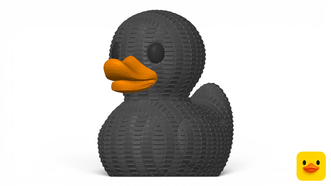 3D Printed Toy Duck Figure Model - Rough Texture Duck image 0