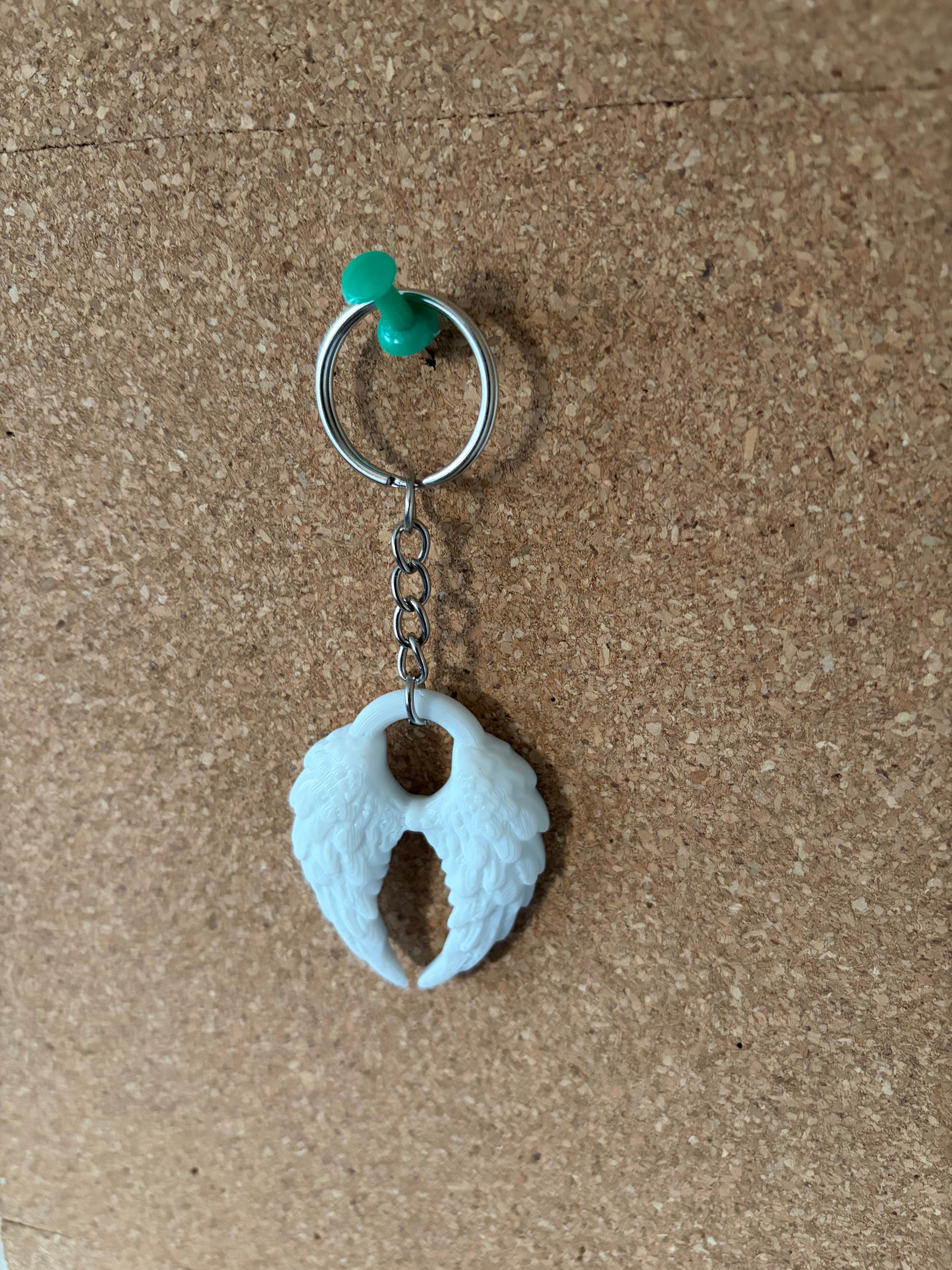 3D Printed Key Ring - Angel Wings image 0