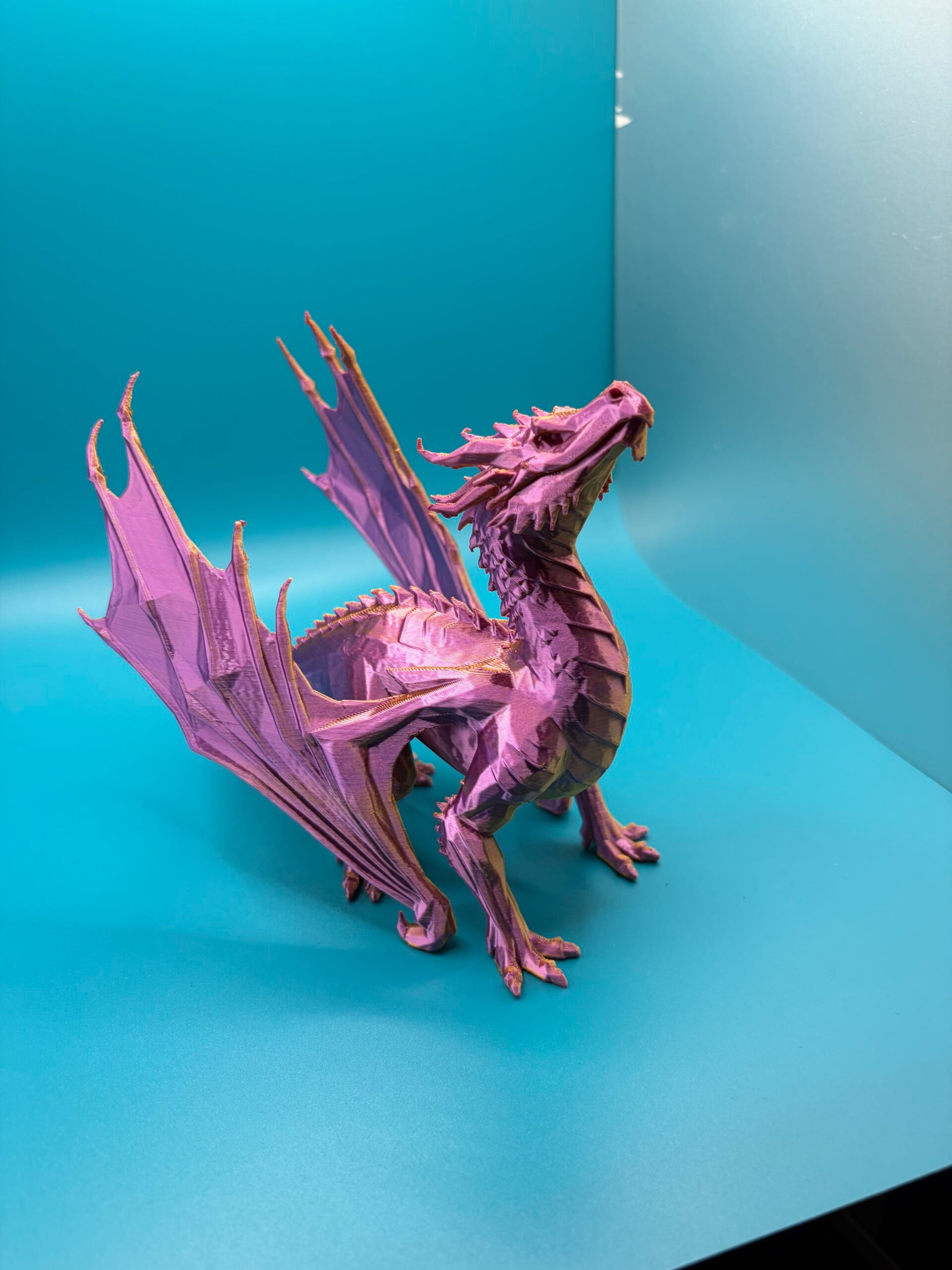 3D Printed Figure Model - Rainbow Dragon Statue image 0