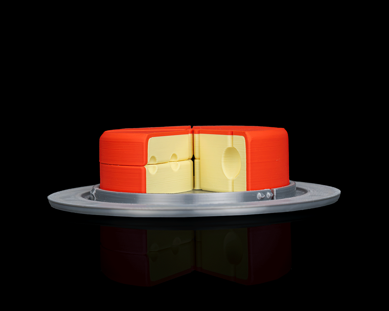 3D Printed Toy Jigsaw Puzzle Game - Cheese Wheel